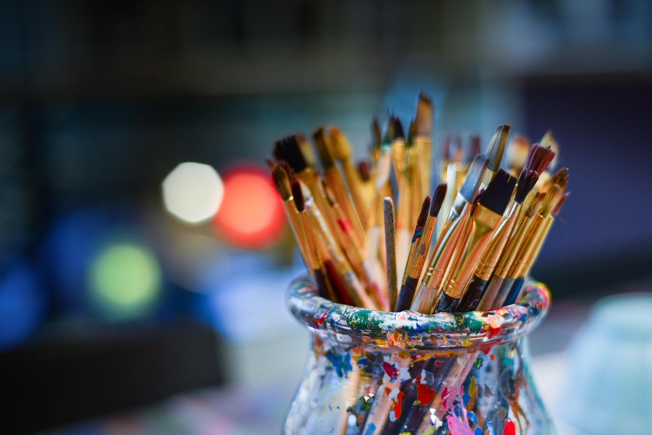 Artists training in a creative studio workshop
